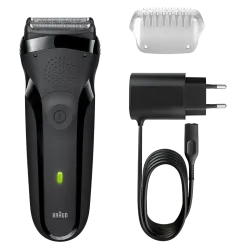Электробритва мужская Braun Series 3 300s, сеточная, 3D головка, аккумулятор, черная