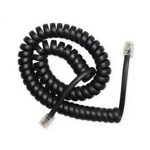 Спиральный кабель для телефонной трубки TC4P4CS-2M RJ10 4P4C 2 м Черный