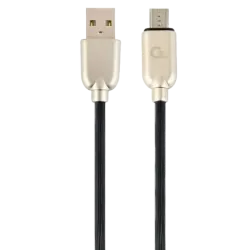 Кабель Cablexpert Premium Rubber MicroUSB - USB 2.0, 1 м, чёрный, CC-USB2R-AMmBM-1M
