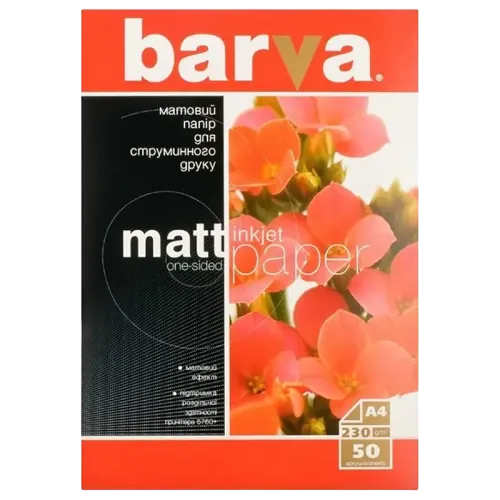 Фотобумага Barva Everyday Matt IP-A230-022 A4 230 г/м², матовая, белая, 50 листов Фотобумага Barva Everyday Matt IP-A230-022 A4 230 г/м², матовая, белая, 50 листов