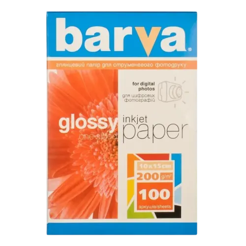 Фотобумага Barva Everyday Glossy A4 200 г/м², глянцевая, белая, 100 листов Фотобумага Barva Everyday Glossy A4 200 г/м², глянцевая, белая, 100 листов