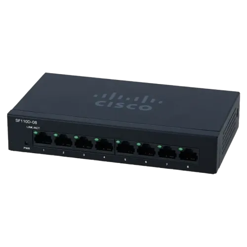 Сетевой коммутатор Cisco SF110D-08 8 портов Fast Ethernet Черный Сетевой коммутатор Cisco SF110D-08 8 портов Fast Ethernet Черный