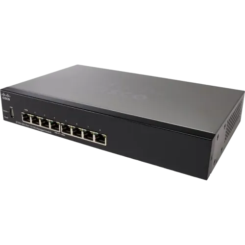 Сетевой коммутатор Cisco SF350-08 8 портов Fast Ethernet, управляемый, Черный