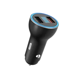 Автомобильное зарядное устройство XO CC30, 2 USB-A, 20 Вт, чёрное