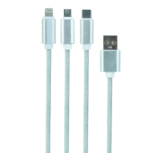 Кабель Cablexpert CC-USB2-AM31-1M-G USB-A - micro-USB / USB-C / Lightning, 1 м, белый