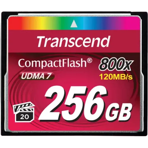 Карта памяти Transcend CompactFlash 800 256 ГБ, CompactFlash Type I, 800X Карта памяти Transcend CompactFlash 800 256 ГБ, CompactFlash Type I, 800X