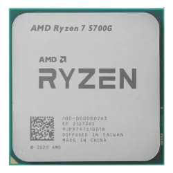 Процессор AMD Ryzen 7 5700G Tray AM4, 3.8-4.6 ГГц, Radeon Graphics