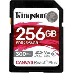Карта памяти Kingston Canvas React Plus 256 ГБ, SDXC, UHS-II, U3, 300 МБ/с Карта памяти Kingston Canvas React Plus 256 ГБ, SDXC, UHS-II, U3, 300 МБ/с