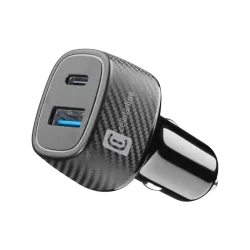 Автомобильное зарядное устройство Cellularline Dual Kit, 48 Вт, USB-A + USB-C, чёрное