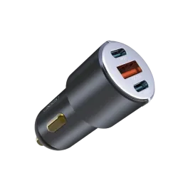 Автомобильное зарядное устройство XO CC45 30 Вт, 2 USB-C, USB-A, чёрное