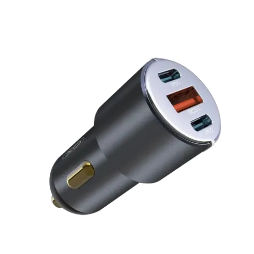 Автомобильное зарядное устройство XO CC45 30 Вт, 2 USB-C, USB-A, чёрное Автомобильное зарядное устройство XO CC45 30 Вт, 2 USB-C, USB-A, чёрное