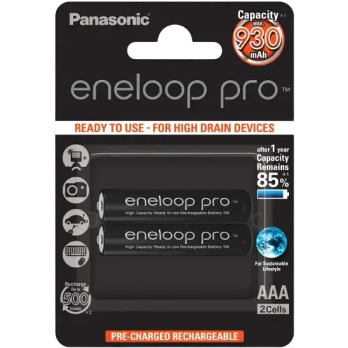 Аккумуляторы Panasonic Eneloop Pro BK-4HCDE/2CP AAA 930 мАч, Ni-MH, 2 шт.