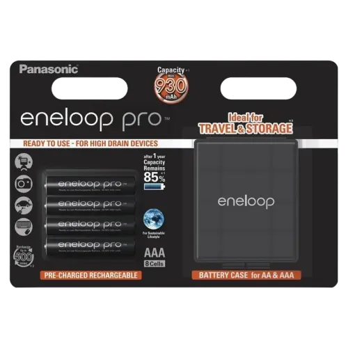 Аккумуляторы Panasonic Eneloop Pro BK-4HCDEC4CP AAA 930 мАч, Ni-MH, 4 шт. Аккумуляторы Panasonic Eneloop Pro BK-4HCDEC4CP AAA 930 мАч, Ni-MH, 4 шт.