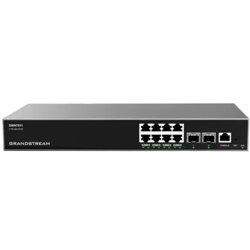 Сетевой коммутатор Grandstream GWN7811 8 портов Gigabit, 2 SFP+ Черный Сетевой коммутатор Grandstream GWN7811 8 портов Gigabit, 2 SFP+ Черный