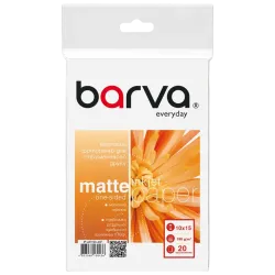 Фотобумага Barva IP-AE190-407 A6, матовая, 190 г/м², 20 листов, белая