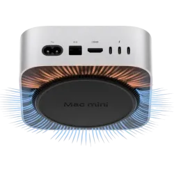 Компьютер Apple Mac mini M4, 16 ГБ RAM, SSD 512 ГБ, серебристый