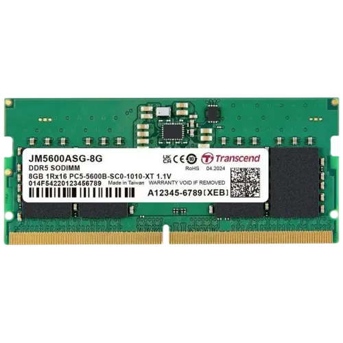 Оперативная память Transcend JetRam JM5600ASG-8G 8 ГБ DDR5 5600 МГц SO-DIMM CL46 Оперативная память Transcend JetRam JM5600ASG-8G 8 ГБ DDR5 5600 МГц SO-DIMM CL46