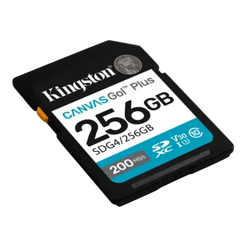 Карта памяти Kingston Canvas Go Plus Gen4 256 ГБ, SDXC, UHS-I, 200 МБ/с
