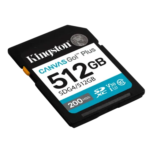Карта памяти Kingston Canvas Go Plus Gen4 512 ГБ SDXC UHS-I, 200 МБ/с Карта памяти Kingston Canvas Go Plus Gen4 512 ГБ SDXC UHS-I, 200 МБ/с