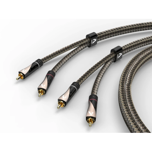 Аудиокабель Avinity 2 RCA - 2 RCA, 2 м, тканевая оплётка, позолоченные контакты