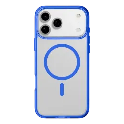 Чехол для Apple iPhone 17 Pro Max Cellularline Iconic Mag Case MagSafe каучук, прозрачный, синий