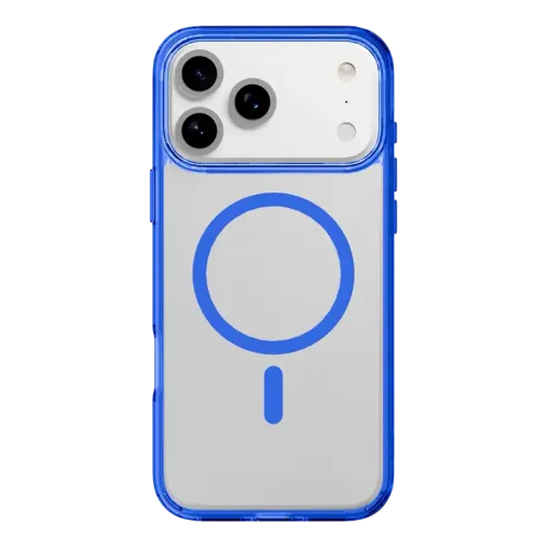 Чехол для Apple iPhone 17 Pro Max Cellularline Iconic Mag Case MagSafe каучук, прозрачный, синий