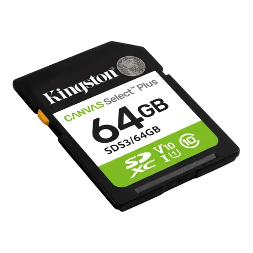 Карта памяти Kingston Canvas Select Plus Gen3 64 ГБ SDXC UHS-I, 100 МБ/с Карта памяти Kingston Canvas Select Plus Gen3 64 ГБ SDXC UHS-I, 100 МБ/с