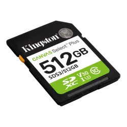 Карта памяти Kingston Canvas Select Plus Gen3 512 ГБ SDXC UHS-I, 150 МБ/с