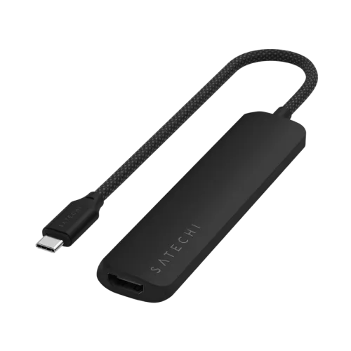 USB-C хаб Satechi Slim Multiport 6-in-1, HDMI, USB 10 Гбит/с, PD 100 Вт, черный USB-C хаб Satechi Slim Multiport 6-in-1, HDMI, USB 10 Гбит/с, PD 100 Вт, черный