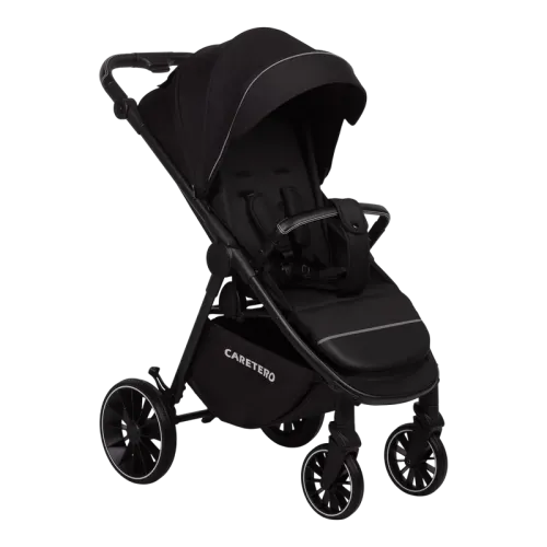 Прогулочная коляска Caretero Agil Black, от рождения до 22 кг, чёрная