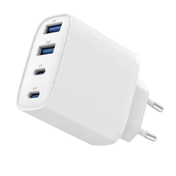 Зарядное устройство Gembird TA-UC-2A2C-PD40-01-W, 40 Вт, 2x USB-A, 2x USB-C, белое