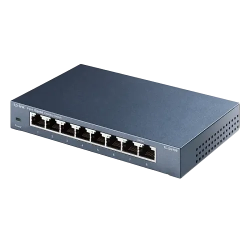 Сетевой коммутатор TP-Link TL-SG108 8 портов Gigabit Ethernet Синий Сетевой коммутатор TP-Link TL-SG108 8 портов Gigabit Ethernet Синий