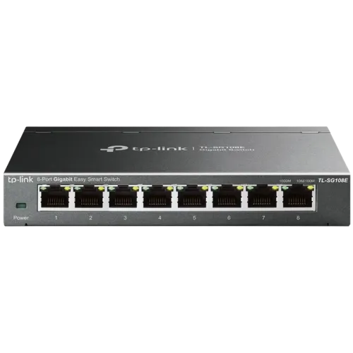 Управляемый коммутатор TP-Link TL-SG108E Easy Smart 8 портов Gigabit Черный Управляемый коммутатор TP-Link TL-SG108E Easy Smart 8 портов Gigabit Черный