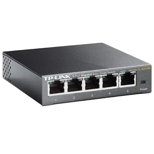 Сетевой коммутатор TP-Link TL-SG105E 5x Gigabit, управляемый, черный Сетевой коммутатор TP-Link TL-SG105E 5x Gigabit, управляемый, черный