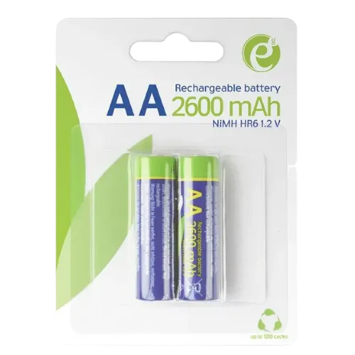 Аккумуляторные батарейки Energenie EG-BA-AA26-01 AA, Ni-MH, 2600 мАч, 2 шт. Аккумуляторные батарейки Energenie EG-BA-AA26-01 AA, Ni-MH, 2600 мАч, 2 шт.