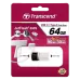 USB-флешка Transcend JetFlash 890 64 ГБ USB 3.1 Type-C / Type-A Серебристая