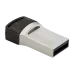 USB-флешка Transcend JetFlash 890 64 ГБ USB 3.1 Type-C / Type-A Серебристая