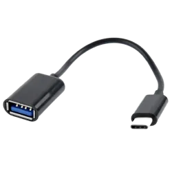 Адаптер Cablexpert A-OTG-CMAF2-01 USB-C - USB-A 2.0, 0,2 м, чёрный