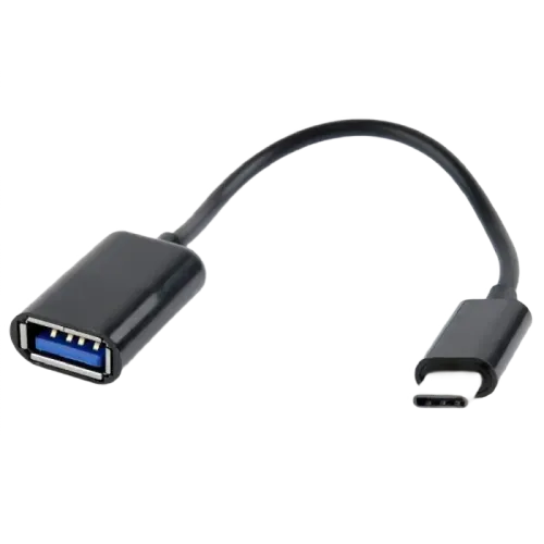 Адаптер Cablexpert A-OTG-CMAF2-01 USB-C - USB-A 2.0, 0,2 м, чёрный