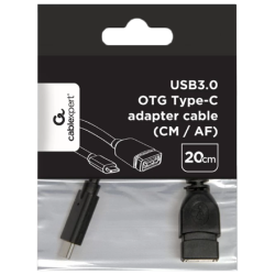 OTG-адаптер Cablexpert A-OTG-CMAF3-01 USB-C - USB-A 3.0, 20 см, черный