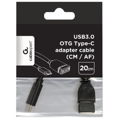OTG-адаптер Cablexpert A-OTG-CMAF3-01 USB-C - USB-A 3.0, 20 см, черный