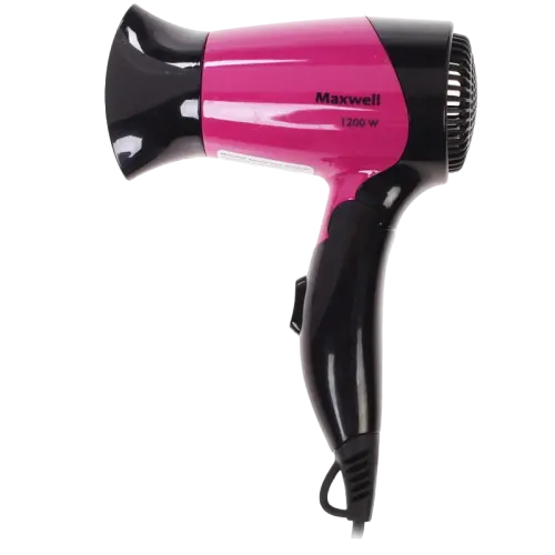 Фен компактный Maxwell MW-2007, чёрный/розовый, 1200 Вт Фен компактный Maxwell MW-2007, чёрный/розовый, 1200 Вт