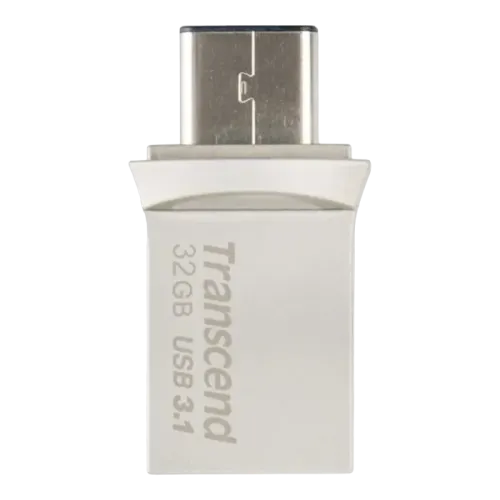 USB-флеш-накопитель Transcend JetFlash 890 32 ГБ USB 3.1, USB Type-C и Type-A, серебристый
