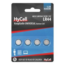 Щелочные батарейки HyCell LR44 1.5V, комплект 4 шт. Щелочные батарейки HyCell LR44 1.5V, комплект 4 шт.