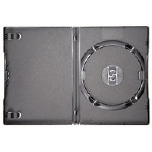 Бокс для DVD Omega 14 мм на 1 диск, чёрный, с зажимами