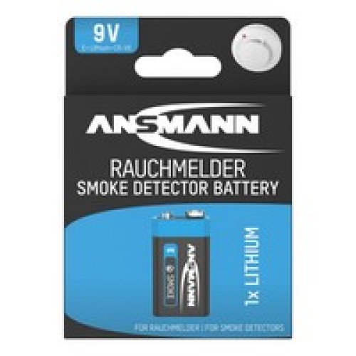 Литиевая батарейка Ansmann 9V PP3 для дымовых извещателей Литиевая батарейка Ansmann 9V PP3 для дымовых извещателей