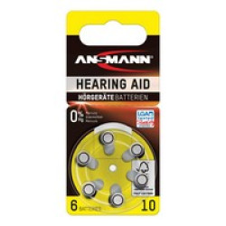 Батарейки для слуховых аппаратов Ansmann Zinc-Air 10 (PR70) 1.45 В, 6 шт. Батарейки для слуховых аппаратов Ansmann Zinc-Air 10 (PR70) 1.45 В, 6 шт.