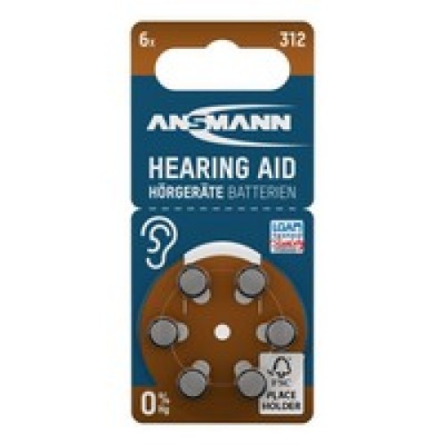 Батарейки для слуховых аппаратов Ansmann Hearing Aid 312 / PR41 / AZA312, 1,4 В, 6 шт. Батарейки для слуховых аппаратов Ansmann Hearing Aid 312 / PR41 / AZA312, 1,4 В, 6 шт.