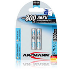 Аккумуляторы Ansmann AAA HR03 NiMH 1,2 В, 800 мА·ч, 2 шт.