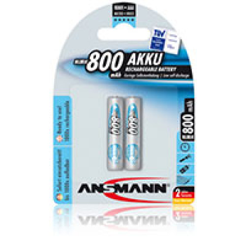 Аккумуляторы Ansmann AAA HR03 NiMH 1,2 В, 800 мА·ч, 2 шт.